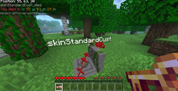 Tomb with player name