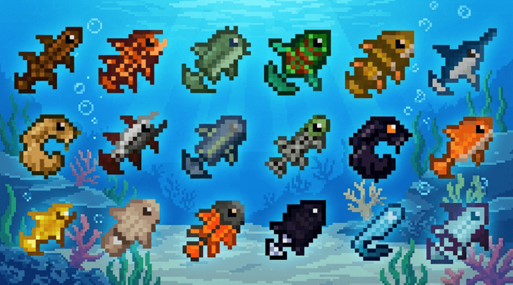 Fishing rods and fish species