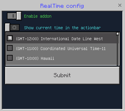 RealTime timezone config