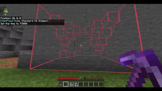 Live feedback: The Action Bar displays block count and distance in real time while scanning.