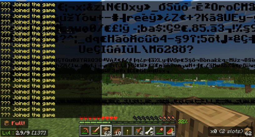 In-game screenshot showing glitches
