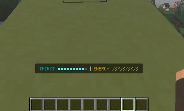 Thirst and energy levels interface.