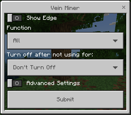 Utilities Vein Miner Settings