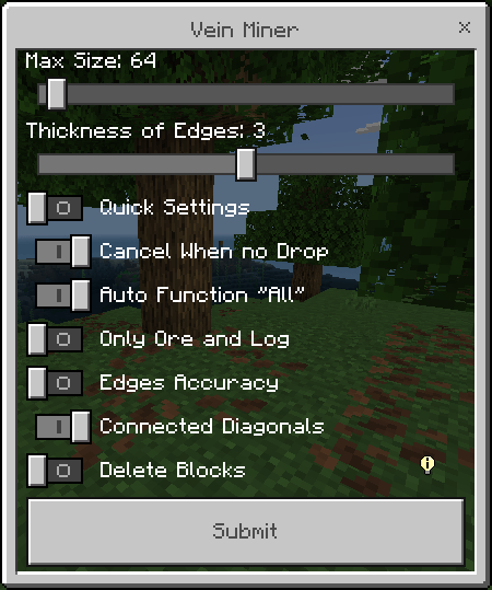 Advanced Settings Panel