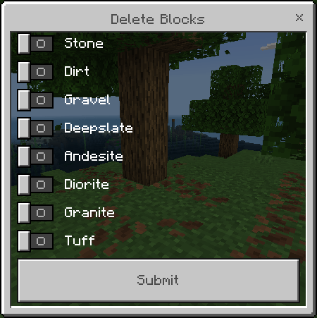 Delete Blocks Panel