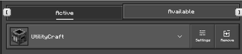 UtilityCraft behavior pack settings interface