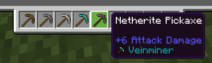 Vein miner block breaking effect