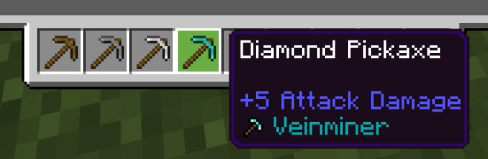 Veinminer status interface