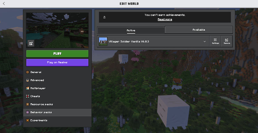 Behavior pack settings for Drop 2025