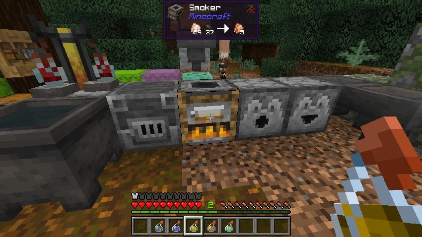 Example of block and entity info display