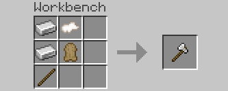 Iron, gold, and diamond tool recipes