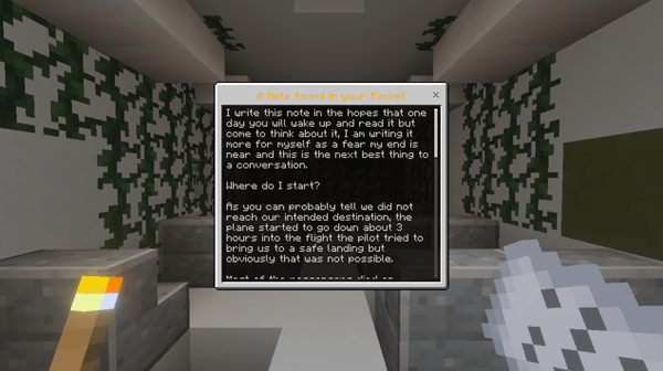 Starting note in inventory