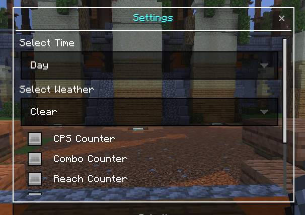 Settings menu part one