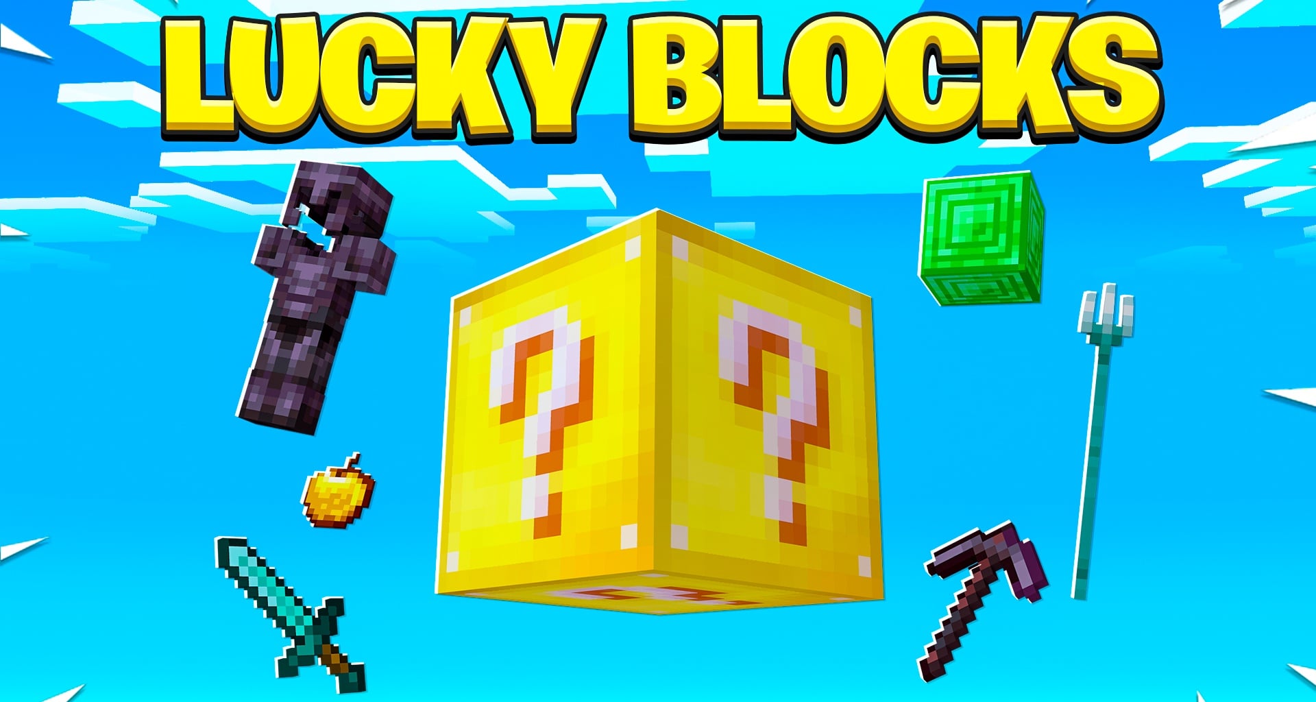 Modern city view with Lucky Blocks