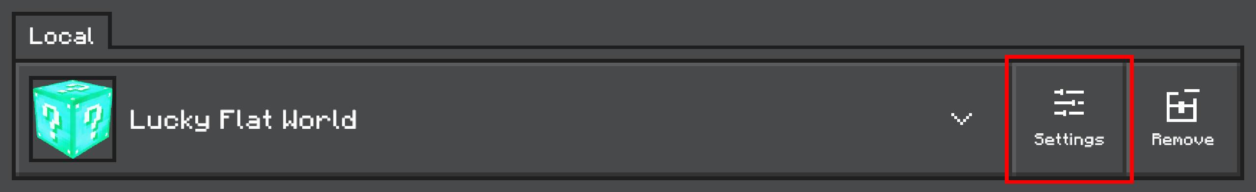 Config menu icon for customization