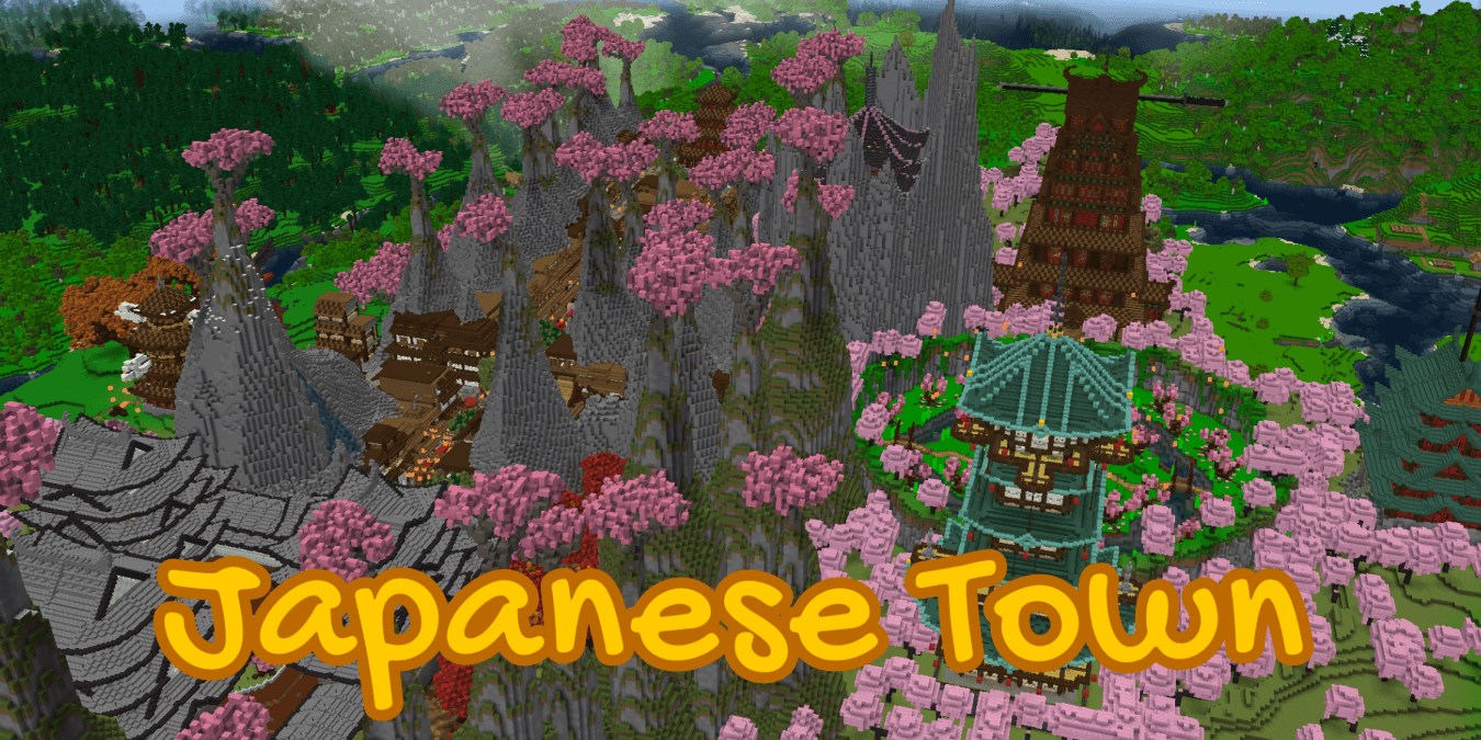 Old Japanese Town in the Cherry Biome — screenshot 1