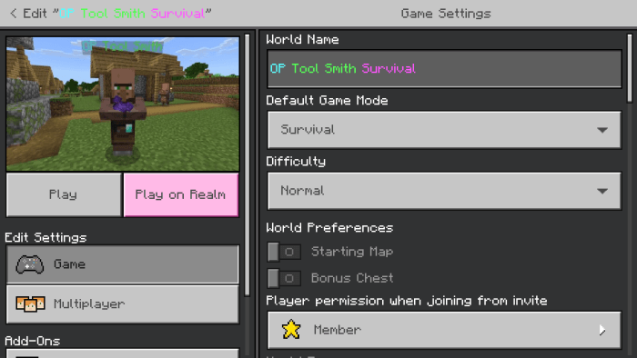 Achievements enabled screen