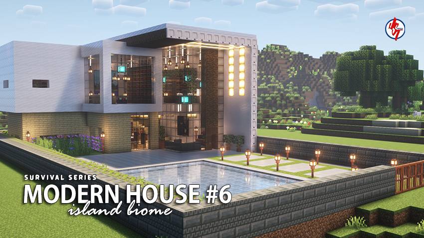 Exterior view of the modern survival house