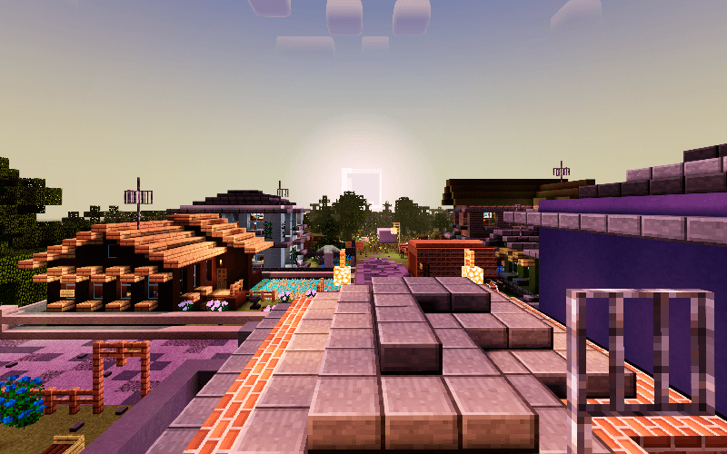 Screenshot showcasing the rustic charm of The Russian Village Minecraft map