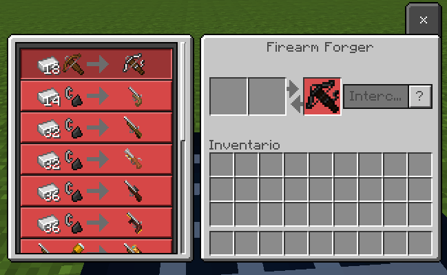Firearm Forger menu