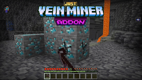 Demonstration of Sneak + Break vein mining