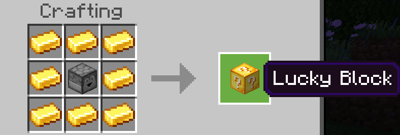 Lucky Block crafting recipes