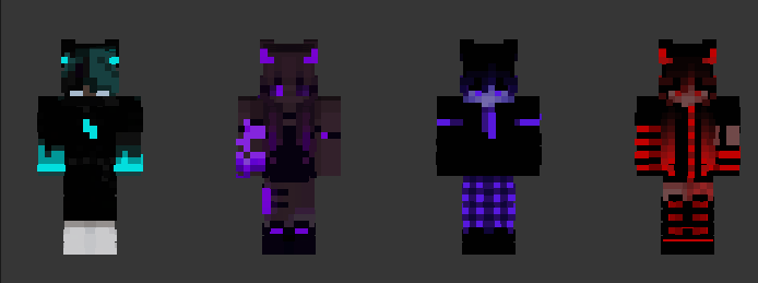 Neon Squad skins glowing in dark cyber style