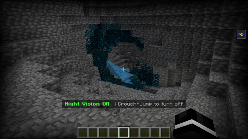 Using crouch + jump to toggle night vision