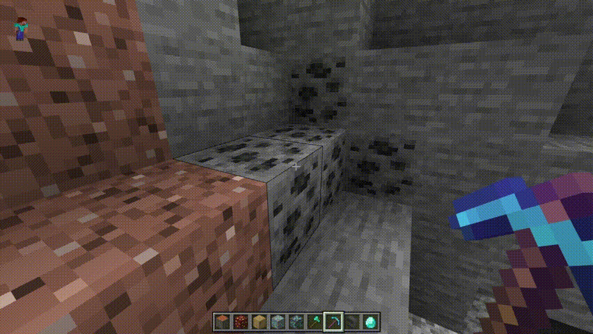 Demonstration of Ore Vein Miner in action