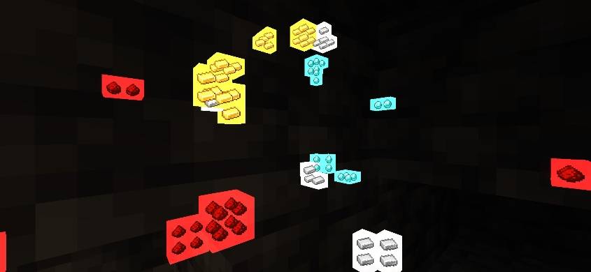 Glowing ores visible through blocks