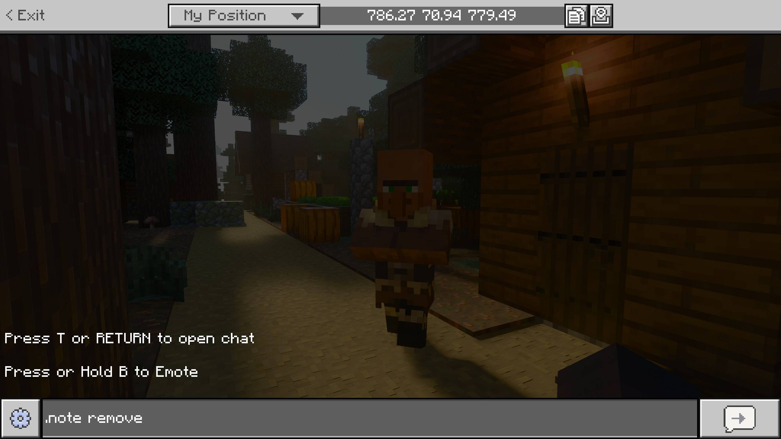Removing the note using chat command