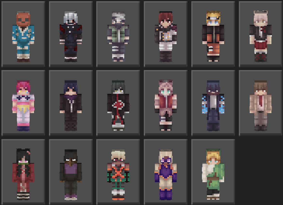 Collection of anime villain skins