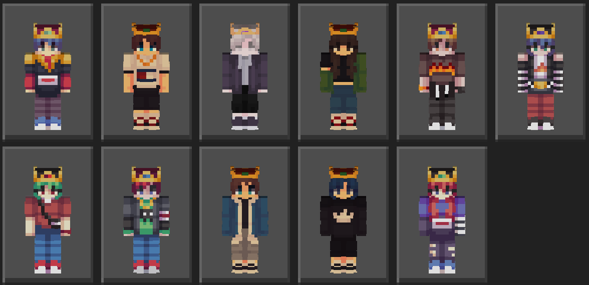 Additional skins from the Crowned Fashion Teens pack