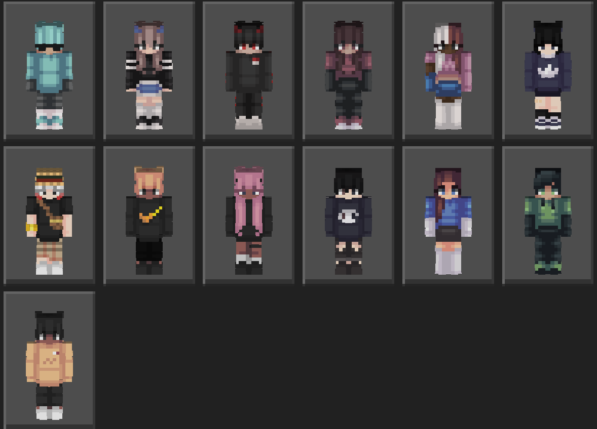 Thumbnail preview of included skins