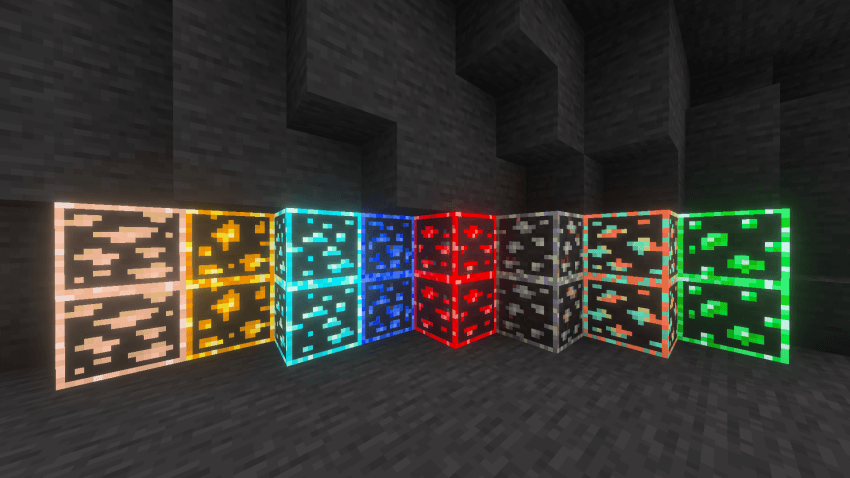 Glowing ores example 1