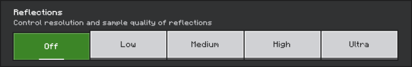 Settings screen for required options