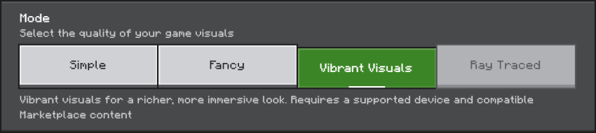 Settings to activate Vibrant Visuals and disable Reflections