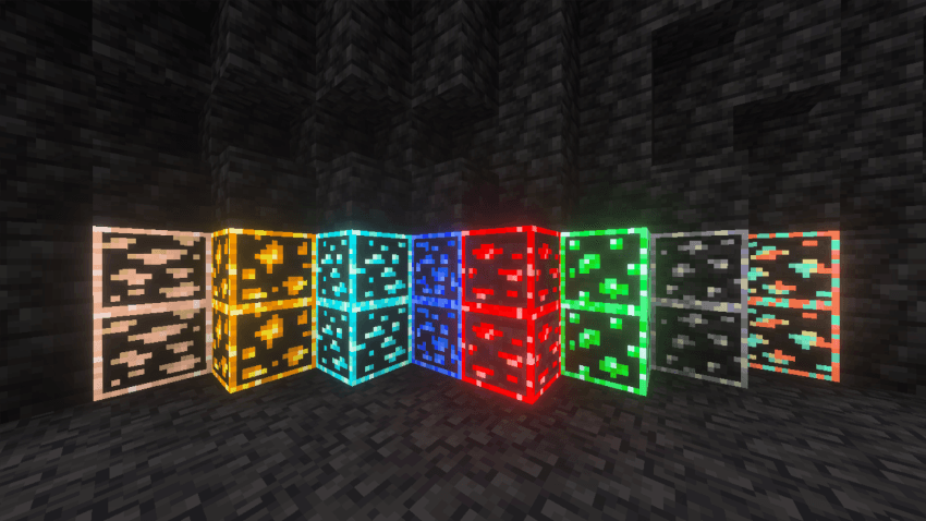 Glowing ores example 2