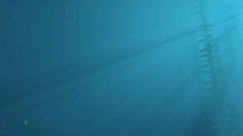 Underwater view with improved caustics and water clarity