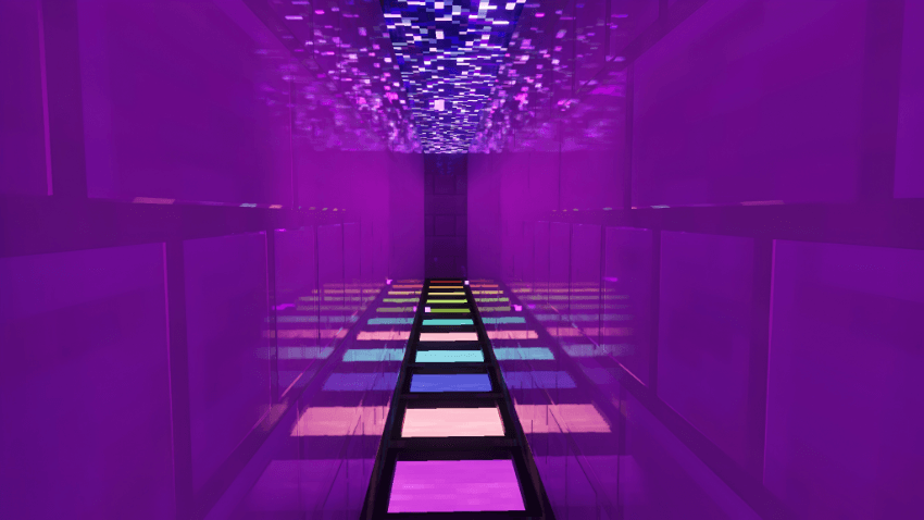 Example of Colored Lighting effects in Minecraft Bedrock