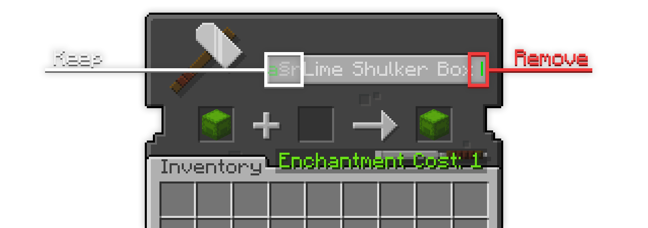 Coloured shulker boxes and chest boats example