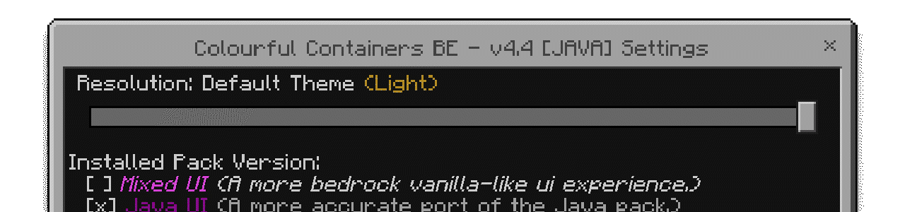 Colourful Containers BE dark mode preview