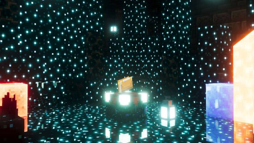 Sculk blocks glowing and Warden entity