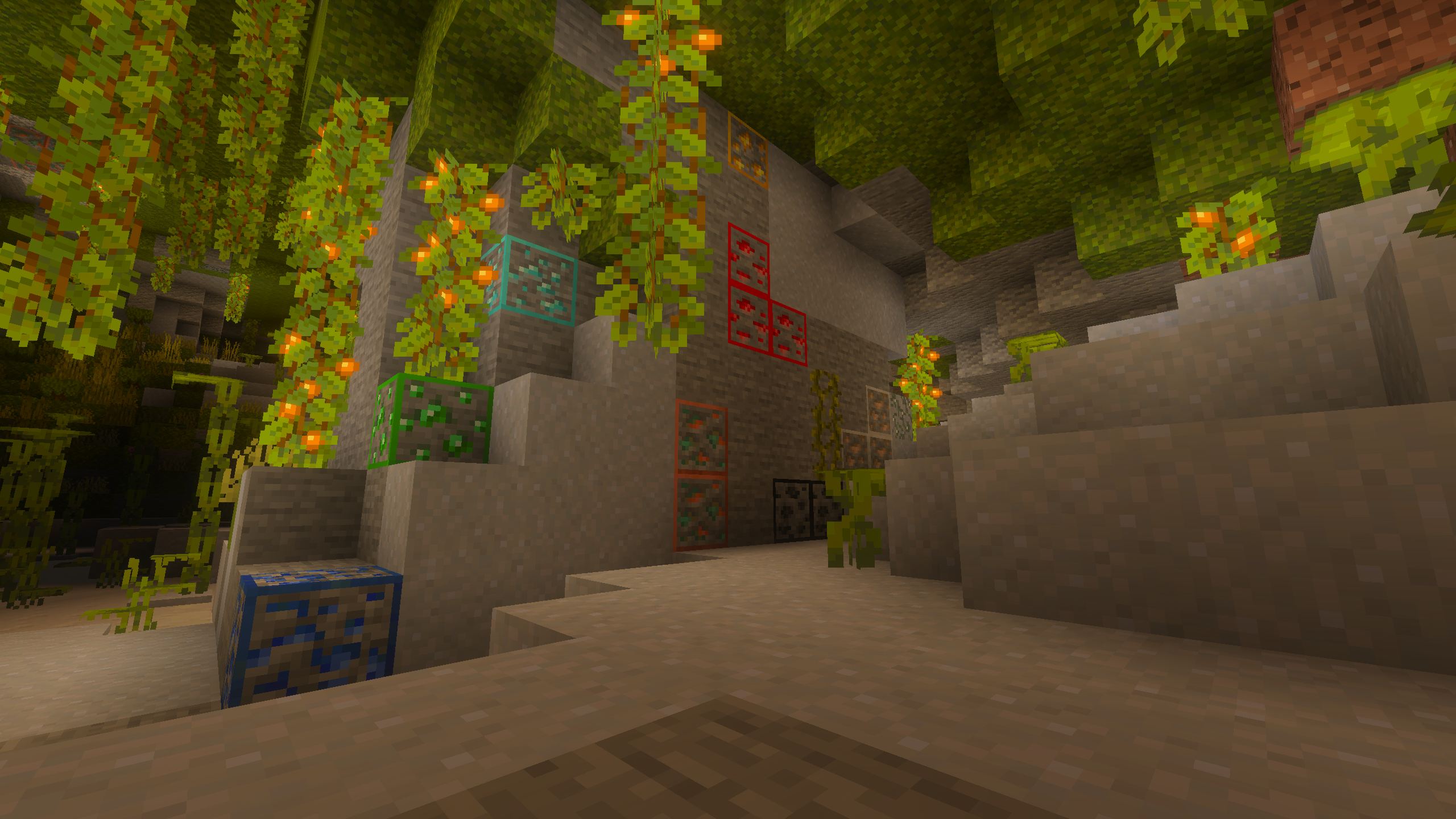 Overworld with ores outlines