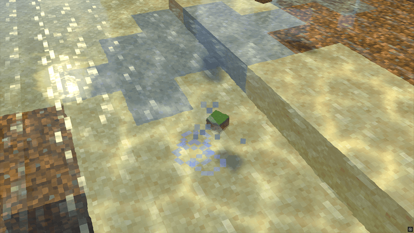 Player swimming causing water ripples and splashes