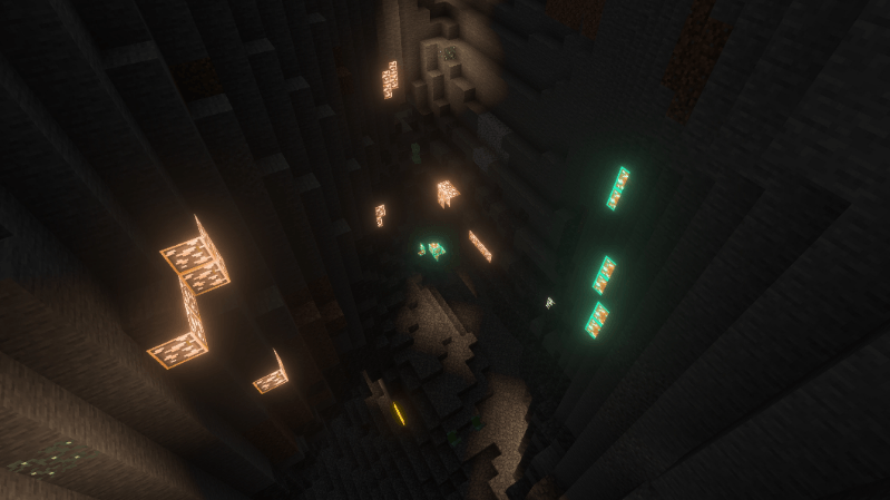 Close-up of glowing ore animations
