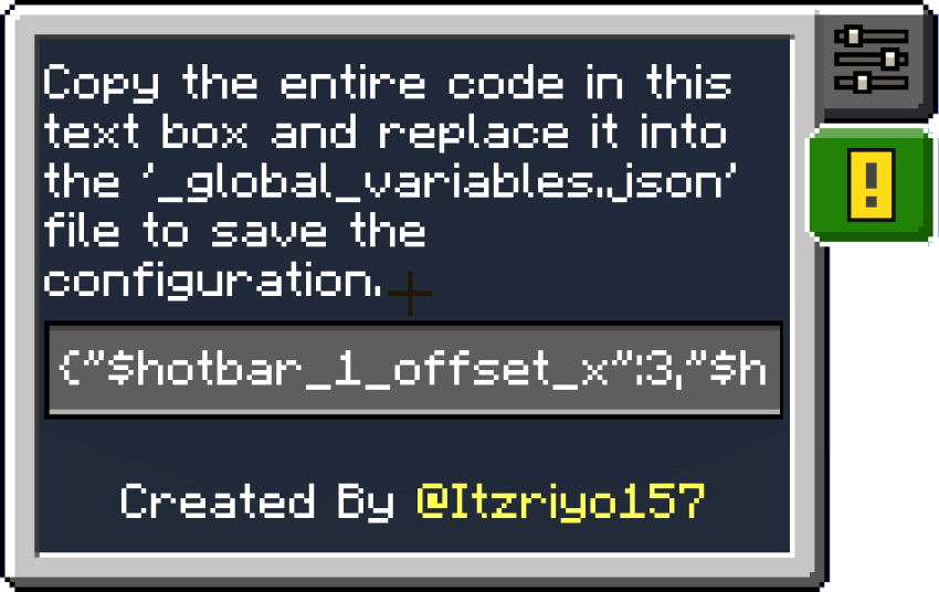 Example of custom configuration code to save button layout