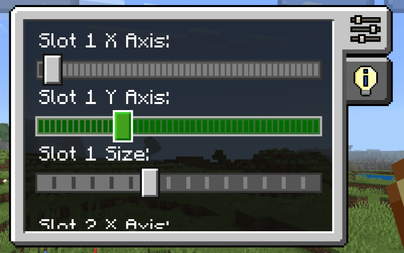 Editor panel showing button customization sliders