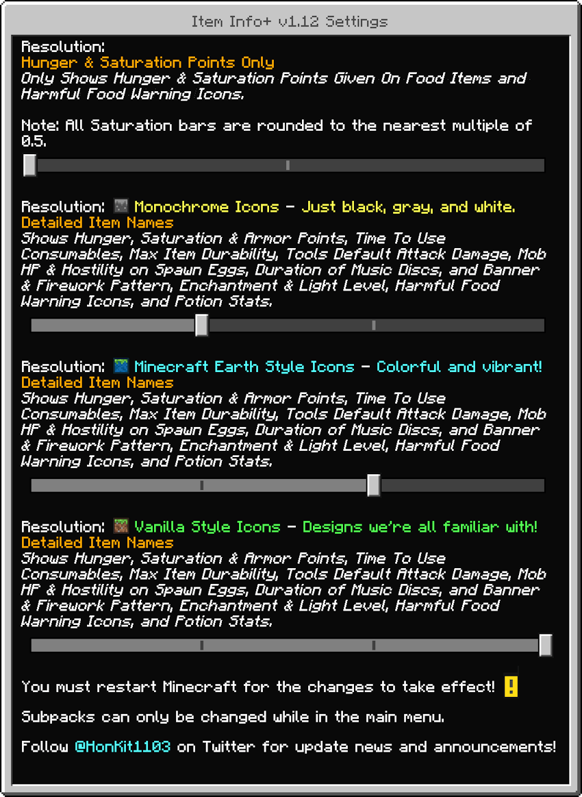 Mode selection interface