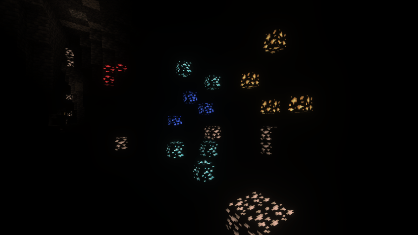 Visuals of glowing ores and revamped water